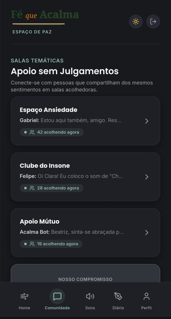 Tela da comunidade com salas de apoio temáticas