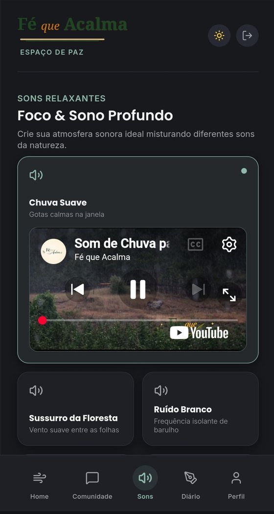 Tela de sons relaxantes para foco e sono profundo